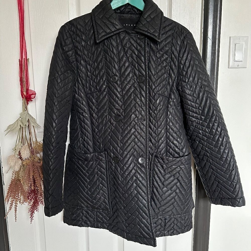 Black SISLEY quilted jacket - M